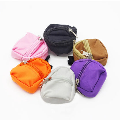 Mini Canvas Backpack for Labubu – Blue