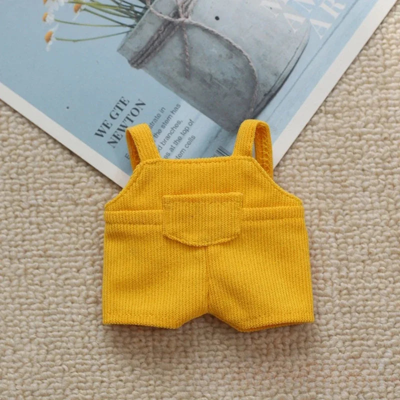 Labubu Doll Clothes – Yellow Overalls Outfit for 15-17cm Dolls