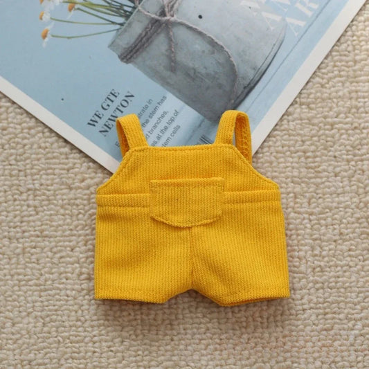 Labubu Doll Clothes – Yellow Overalls Outfit for 15-17cm Dolls