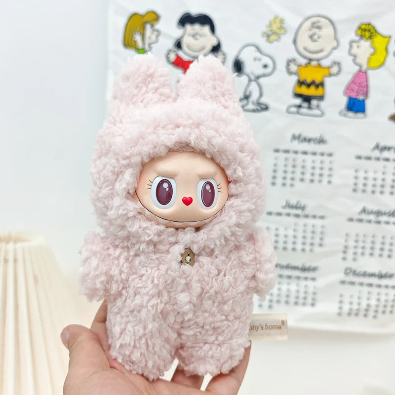 Snuglii Cozy Pink Sleepy Labubu Outfit (17cm Dolls)