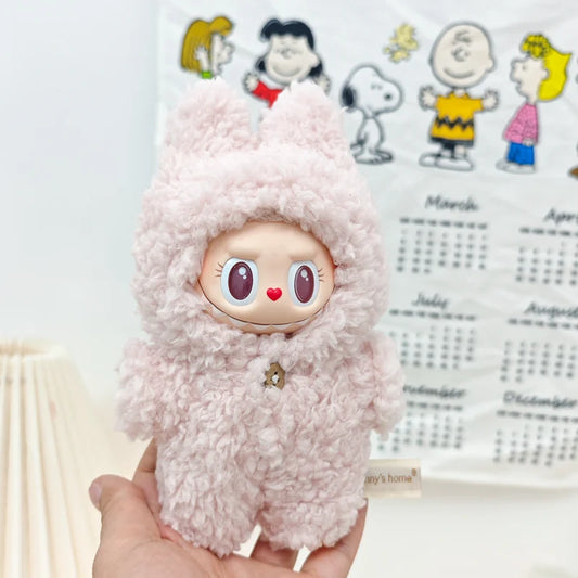 Snuglii Cozy Pink Sleepy Labubu Outfit (17cm Dolls)