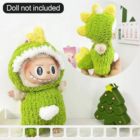 Mini Plush Doll Clothes Outfit Accessories For Labubu Idol V1 V2 Dinosaur Style Costume Gift (No Doll)