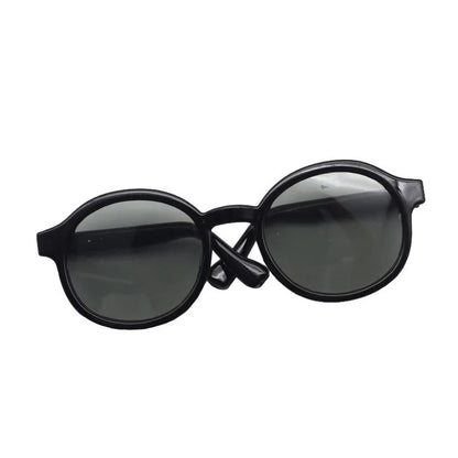 Round Glasses for Labubu Dolls – Black