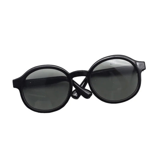 Round Glasses for Labubu Dolls – Black