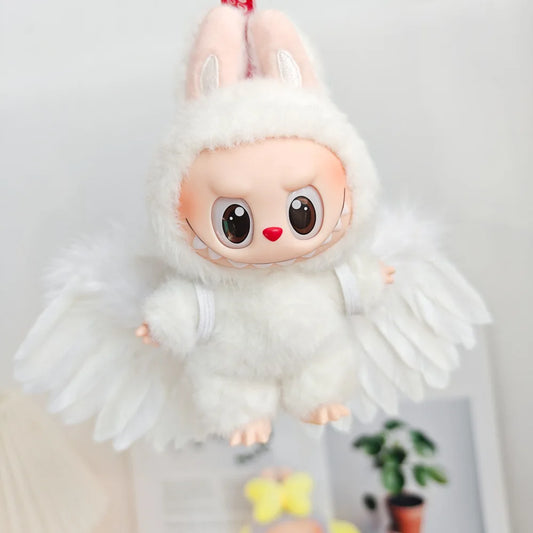 Labubu Angel & Devil Outfit with White Wings – 17cm Doll Costume