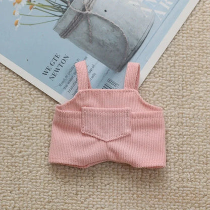 Labubu Doll Clothes – Pink Overalls Outfit for 15-17cm Dolls