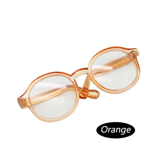 Round Glasses for Labubu Dolls – Orange