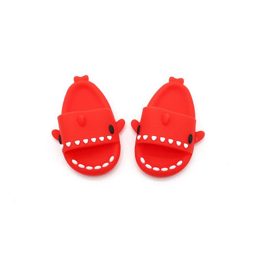 Shark Slippers for Labubu Dolls – Red