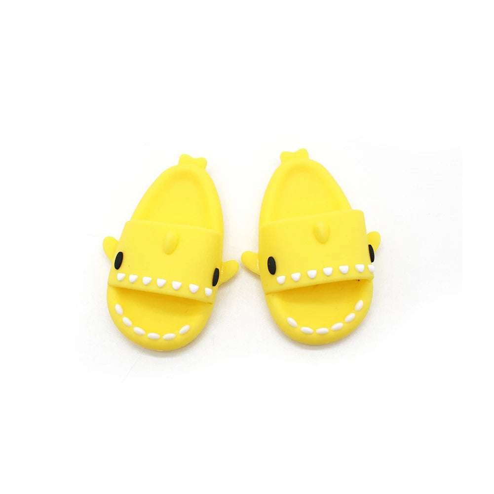 Shark Slippers for Labubu Dolls – Yellow