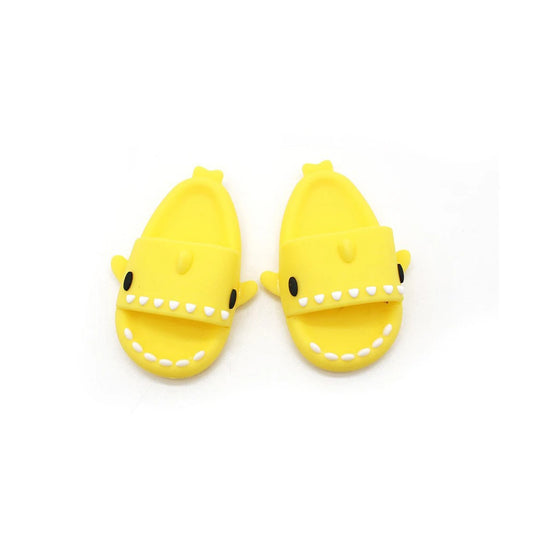Shark Slippers for Labubu Dolls – Yellow