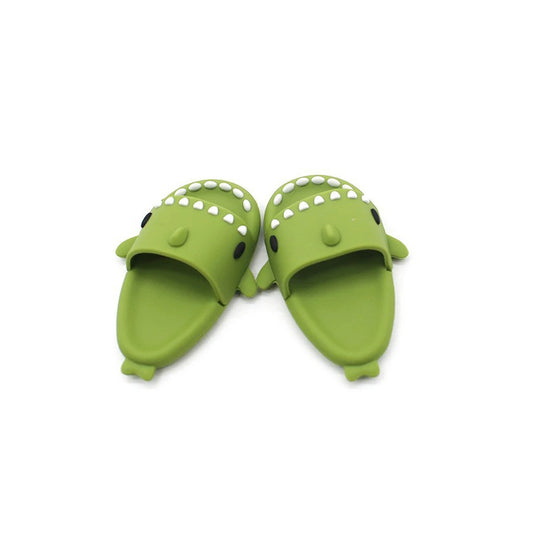 Shark Slippers for Labubu Dolls – Dark Green