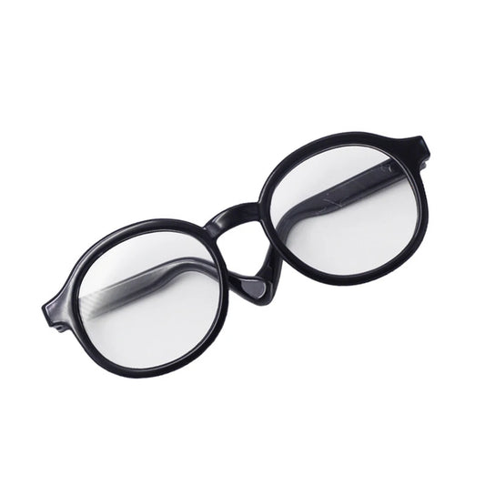 Mini Round Glasses for Labubu Dolls – Black