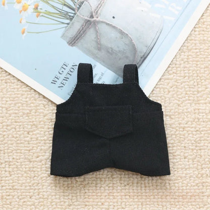 Labubu Doll Clothes – Black Overalls Outfit for 15-17cm Dolls