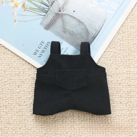 Labubu Doll Clothes – Black Overalls Outfit for 15-17cm Dolls
