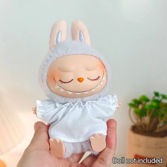 Casual White Dress Outfit for Labubu Dolls