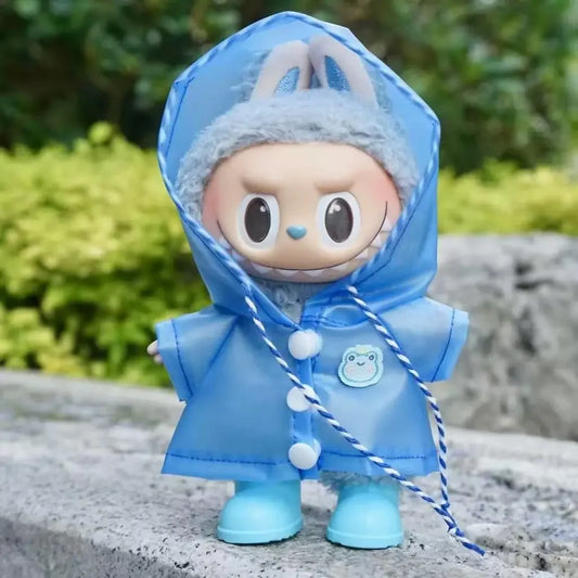 Labubu Raincoat Outfit with Hood – Dark Blue