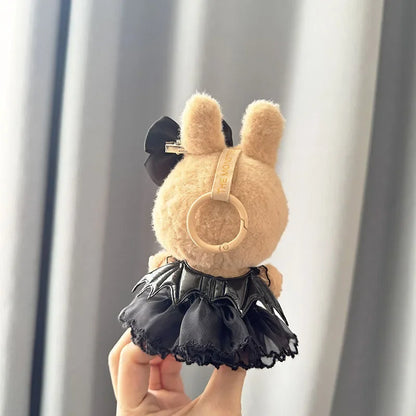 Labubu Clothes – Gothic Style Skirt Outfit with Bow | Fits 15/17cm Plush Dolls