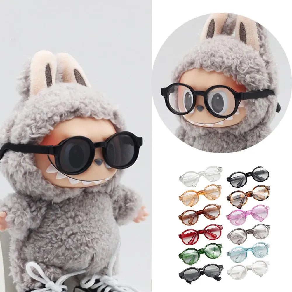 Round Glasses for Labubu Dolls – Transparent