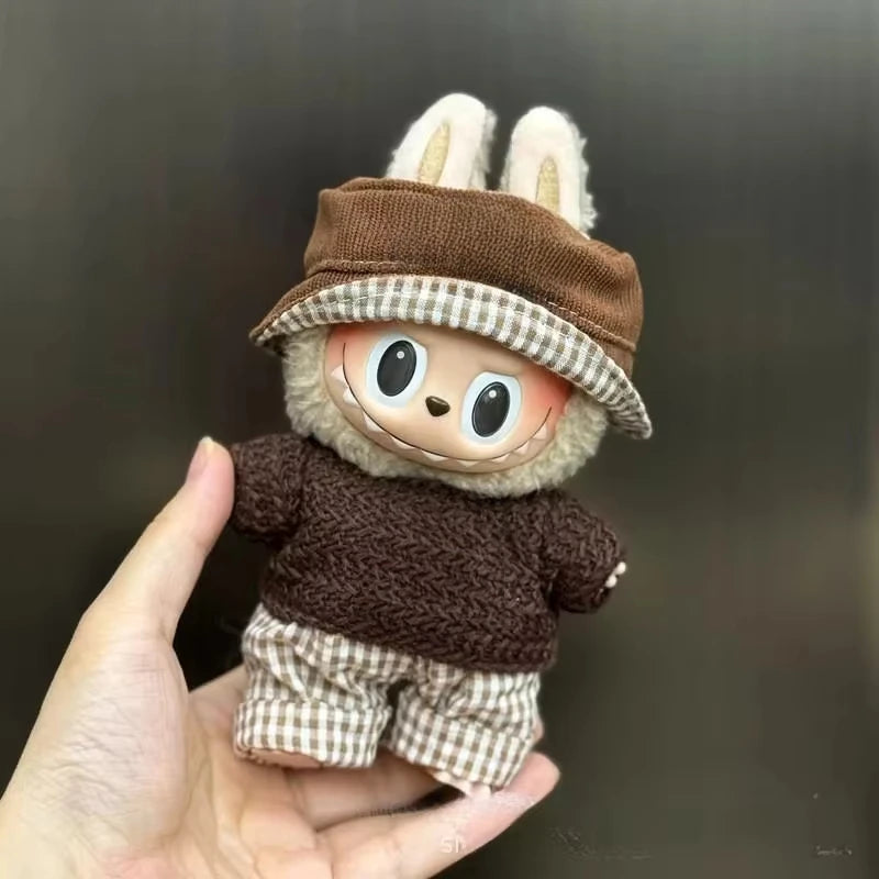 Labubu Autumn Casual Outfit – Sweater, Shorts & Hat