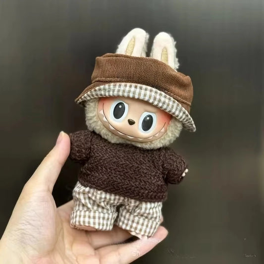 Labubu Autumn Casual Outfit – Sweater, Shorts & Hat