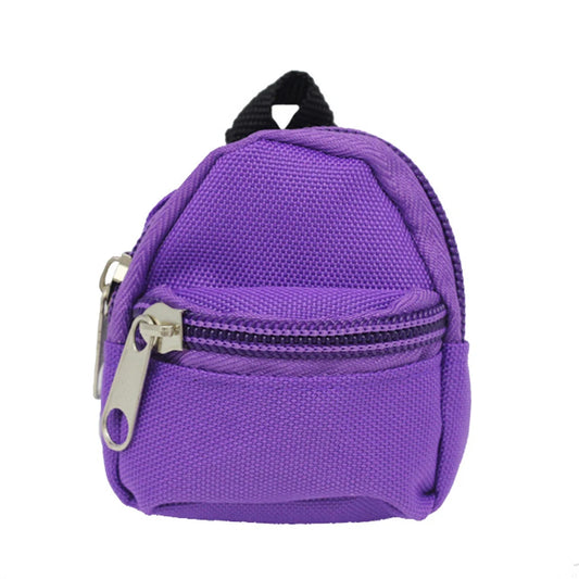 Mini Canvas Backpack for Labubu – Purple