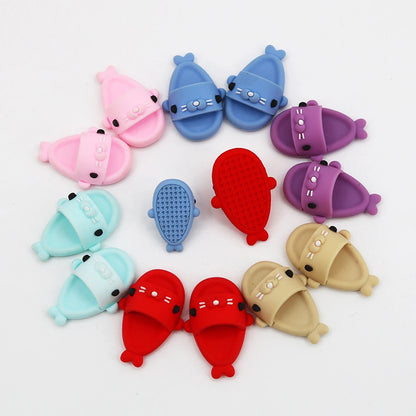 Shark Slippers for Labubu Dolls – Red