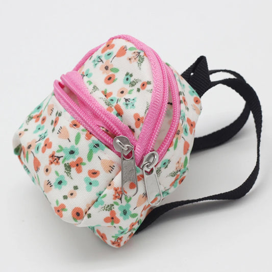 Mini Canvas Backpack for Labubu – Floral