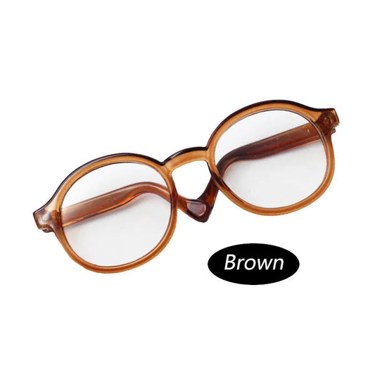 Round Glasses for Labubu Dolls – Brown