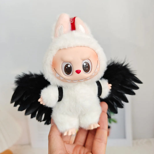 Labubu Angel & Devil Outfit with Black Wings – 17cm Doll Costume