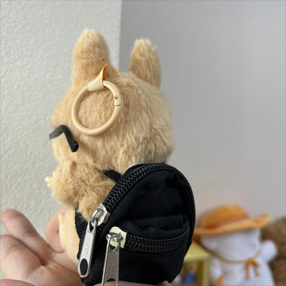 Mini Canvas Backpack for Labubu – Black