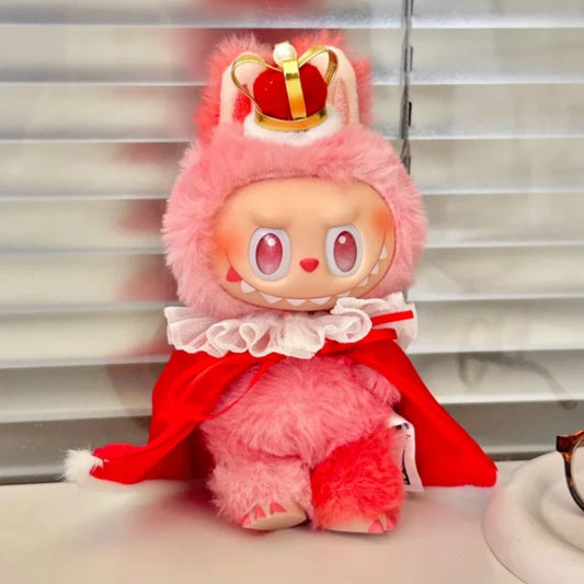 Labubu Clothes Royal King Outfit with Crown & Red Cape – 15/17cm Doll Costume (No Doll)