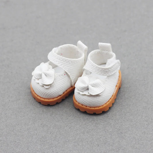 Labubu Doll Shoes – White Bow Mary Jane Style for 15-17cm Dolls