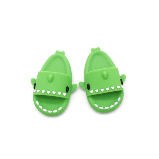 Shark Slippers for Labubu Dolls – Green