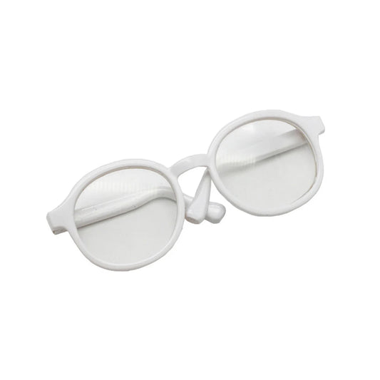 Mini Round Glasses for Labubu Dolls – White