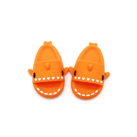 Shark Slippers for Labubu Dolls – Orange