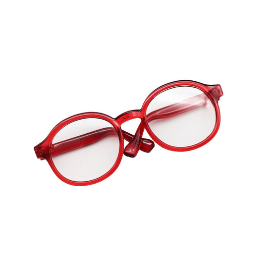 Mini Round Glasses for Labubu Dolls – Red