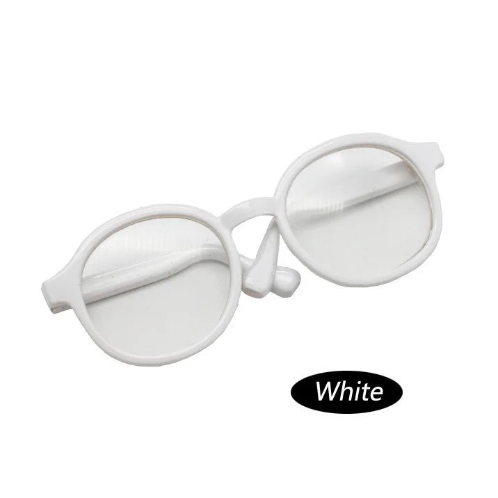 Round Glasses for Labubu Dolls – White