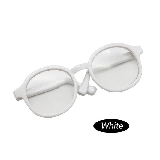 Round Glasses for Labubu Dolls – White