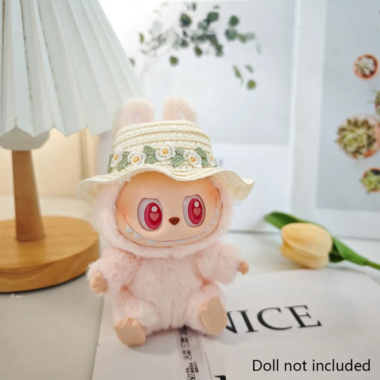 Straw Sun Hat for Labubu Dolls 🌼