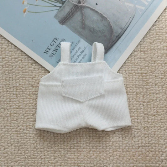 Labubu Doll Clothes – White Overalls Outfit for 15-17cm Dolls