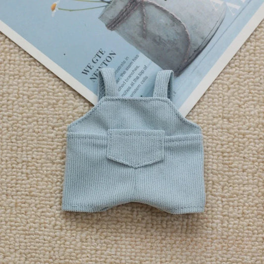 Labubu Doll Clothes – Blue Overalls Outfit for 15-17cm Dolls