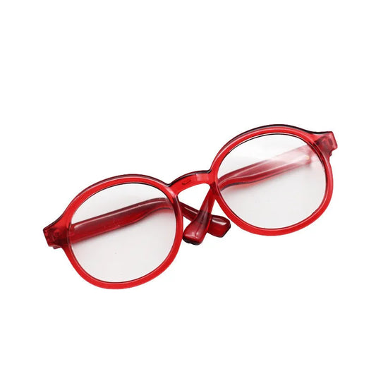 Round Glasses for Labubu Dolls – Red