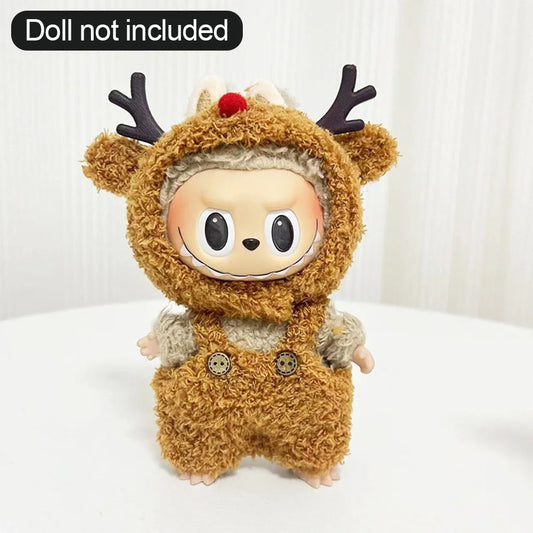 Labubu Clothes Plush Reindeer Costume Outfit for 15-17cm Doll (No Doll)