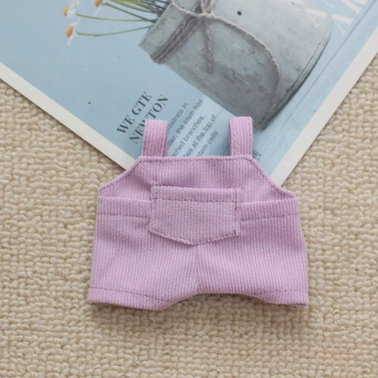 Labubu Doll Clothes – Purple Overalls Outfit for 15-17cm Dolls