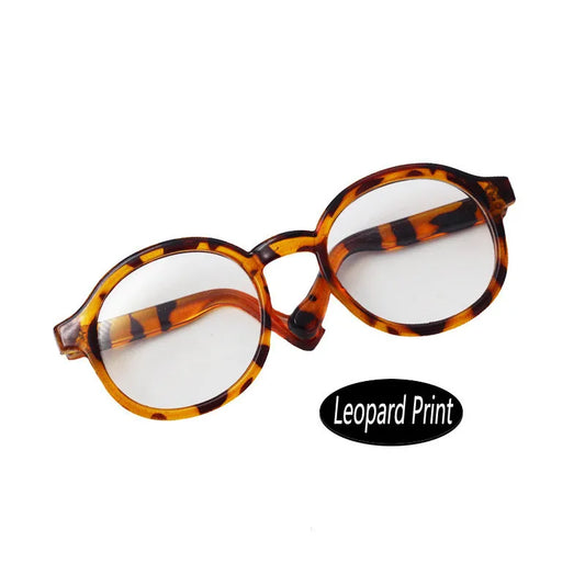 Round Glasses for Labubu Dolls – Leopard Print